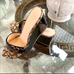 Coach super cute wedges with patent leather heel! Brand new no tags.